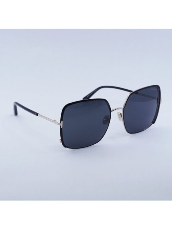 Tom Ford Raphaela FT1006 02A Sunglasses Black/Gold Square Frame, Smoke Lenses main image 4